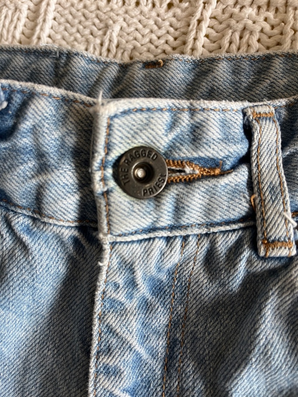 The Ragged Priest Light Blue Jeans Raw Hem Sz 28 - Picture 2 of 12